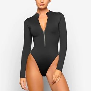 SKIMS Zip-Front Long Sleeve One Piece Swimsuit NWT 3X